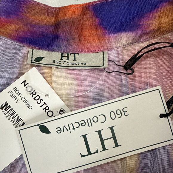 HT 360 Crop Top Women‎ Small Boxy Purple Blouse - Picture 8 of 10